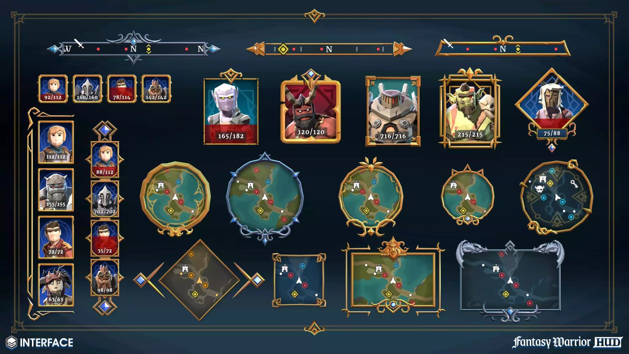 Fantasy Warrior HUD - Synty INTERFACE - GUI📱 - изображение 4